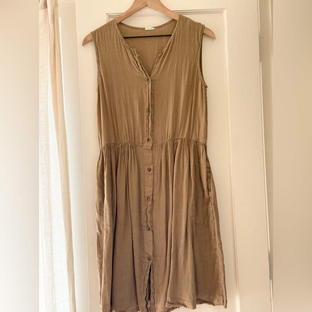 Nobonu Polish Linen knee length dress one size